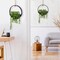 2pcs Artificial Hanging Succulent Plants, Fake String of Pearls in Pot with Lanyard Boho Wall Decor for Bathroom Living Room Home Indoor Outdoor Decorations, Black